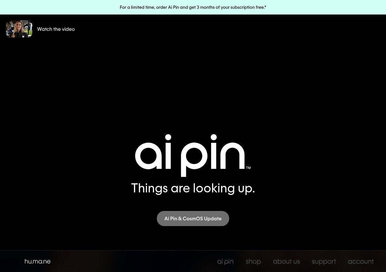 humane.com in June 2024, two months after the Ai Pin started shipping, already offering three free months of the subscription to get people to order.
