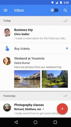 Inbox by Gmail interface