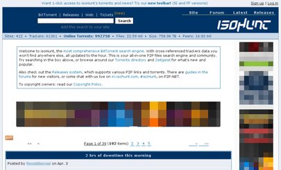 isoHunt's torrent index, the search results that the studios spent seven years litigating over.