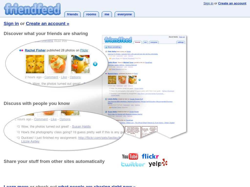 FriendFeed.com in June 2008