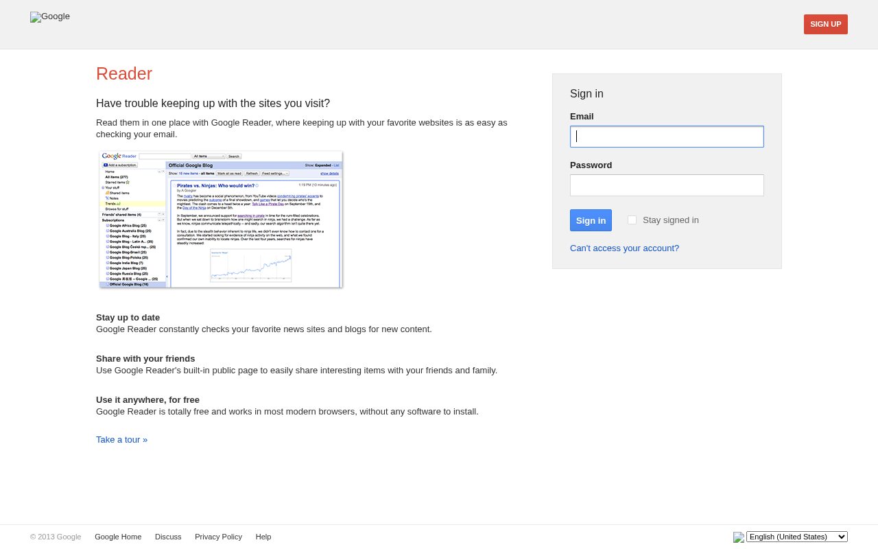 Google Reader in March 2013