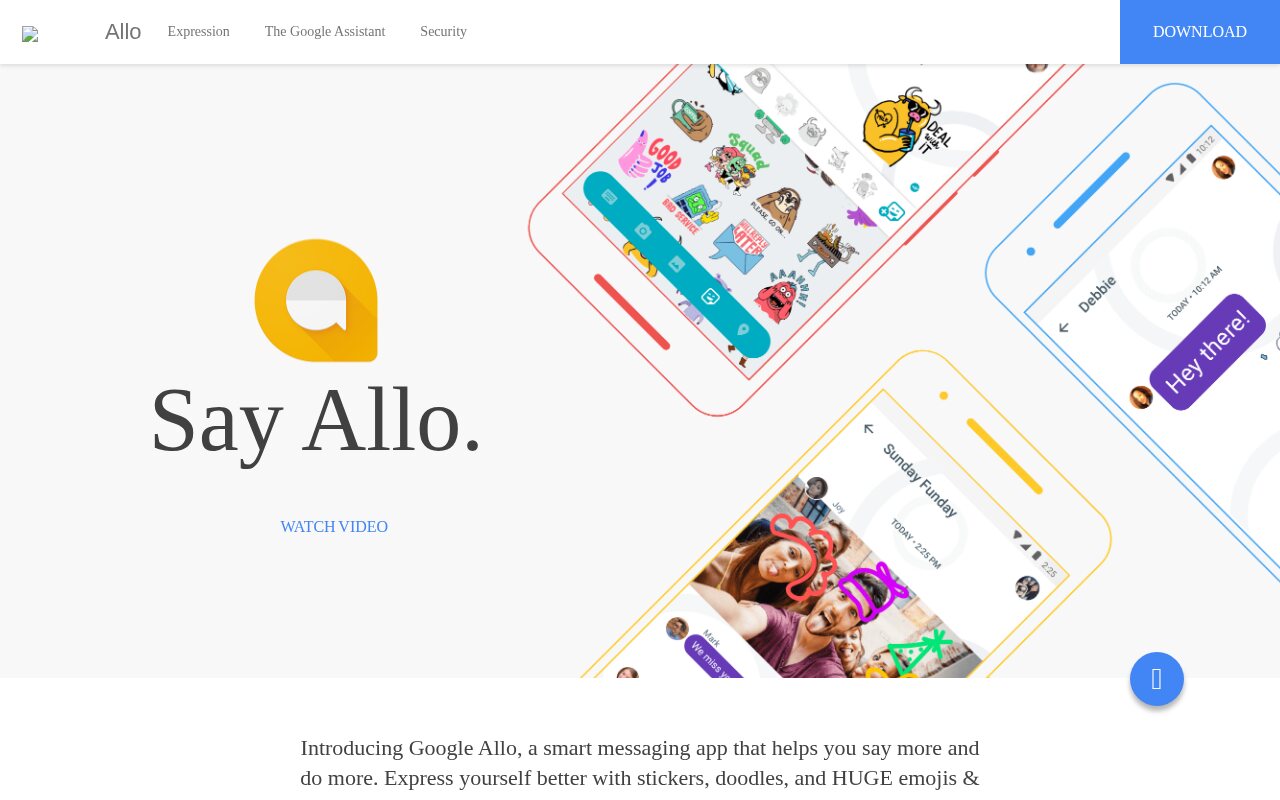 Google Allo homepage in June 2017