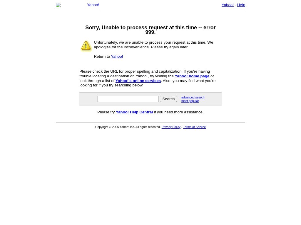 Yahoo Groups homepage in June 2005