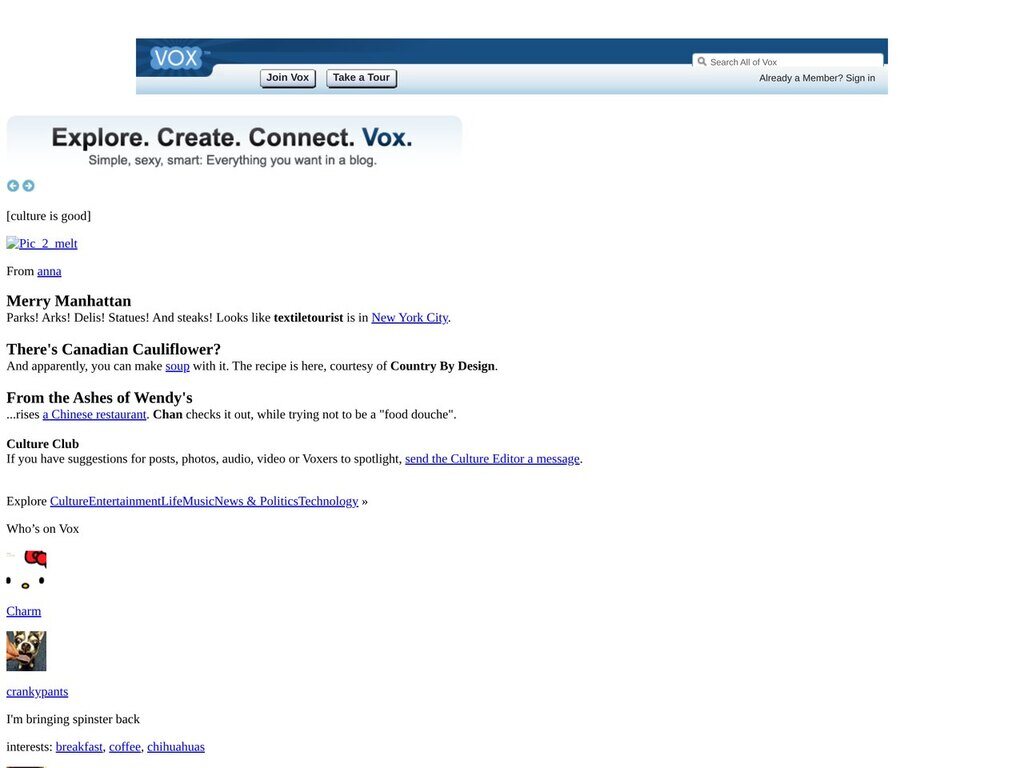 vox.com home page, March 2010