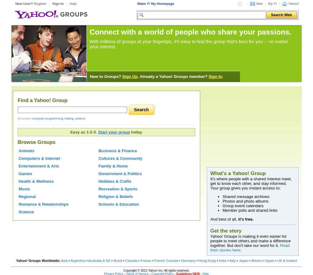 Yahoo Groups in May 2012
