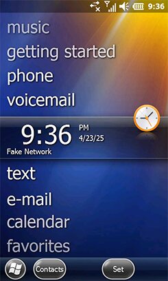 The Today screen of Windows Mobile 6.5.3, the last version before the platform was replaced.