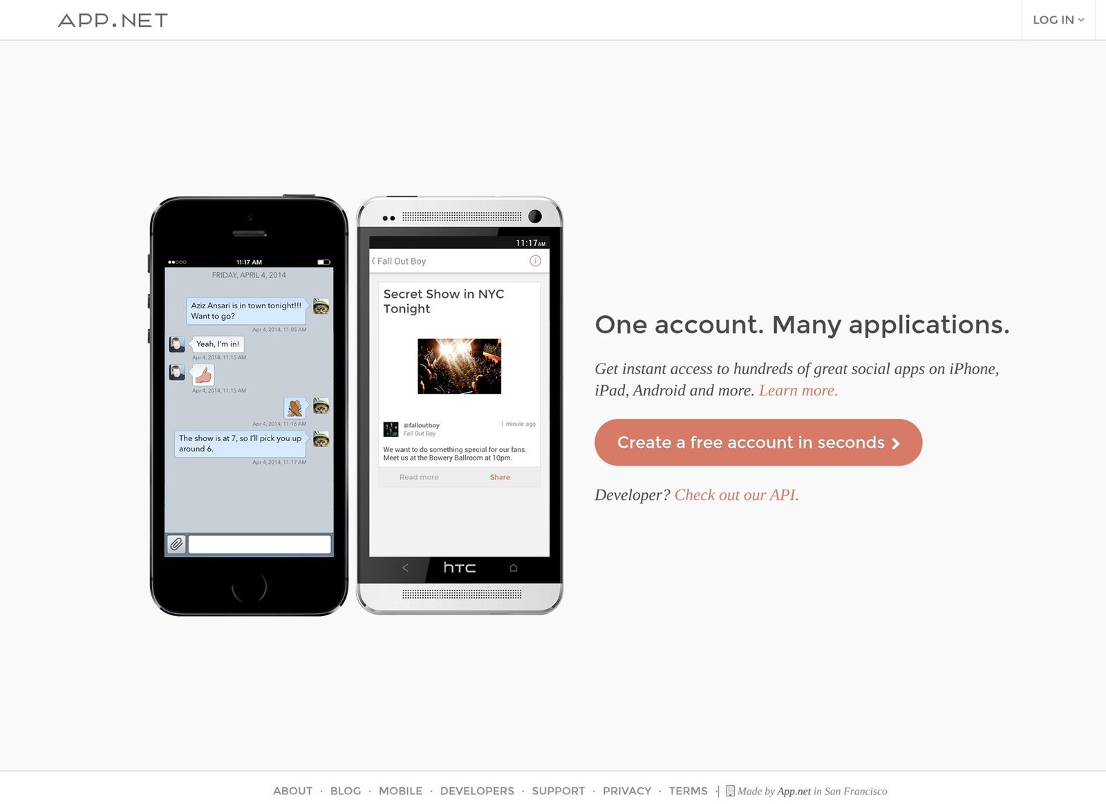 App.net in June 2014, still selling one paid account that worked across many social apps