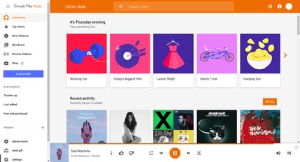 The Google Play Music web player