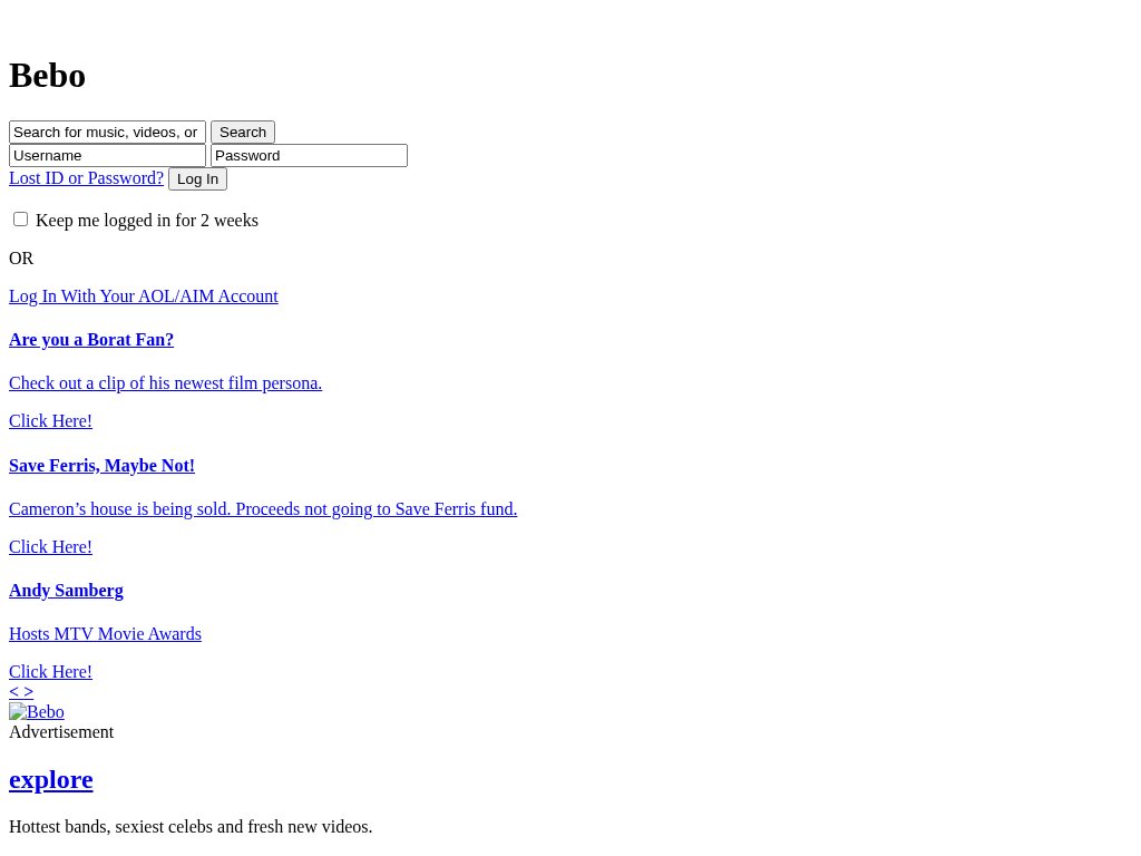 Bebo.com in May 2009