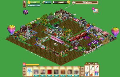 FarmVille running on Facebook