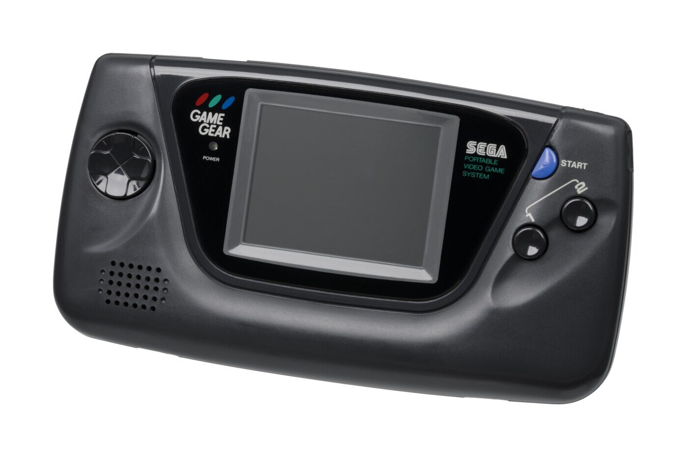 A Sega Game Gear with the backlit colour screen on: the reason it beat the Game Boy on paper, and the reason six AA batteries lasted about three hours.