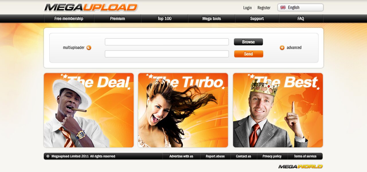 Megaupload.com in November 2011, two months before the seizure