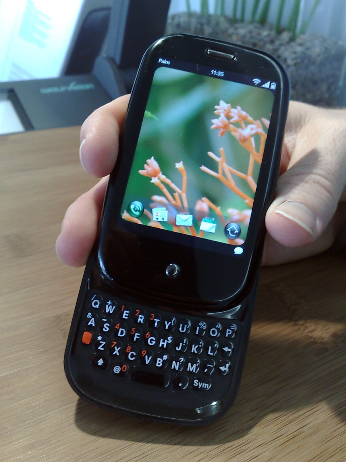 A Palm Pre in the hand in February 2009, four months before it went on sale.