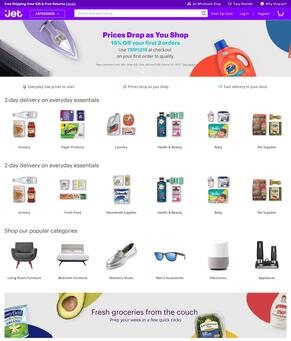 Jet.com's basket, showing the price falling as items were added.