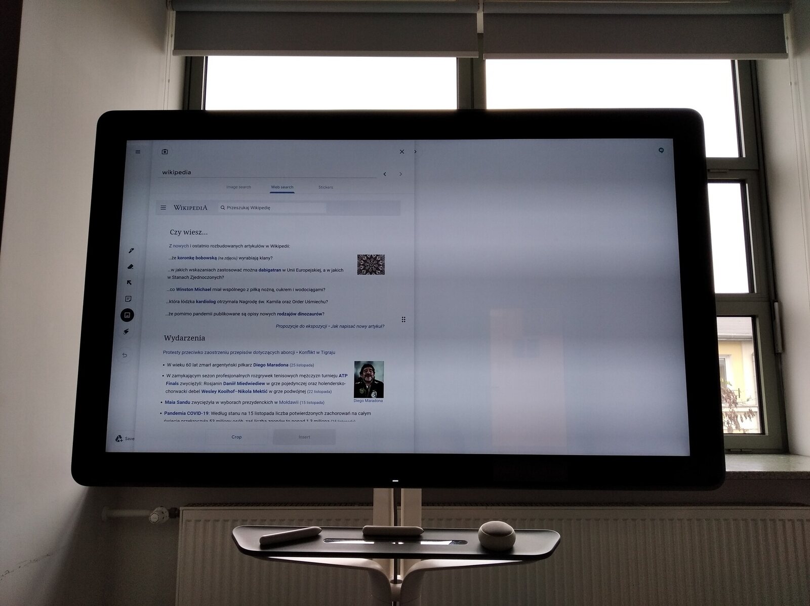 A Jamboard on its rolling stand in an office in November 2020, when the app was in every remote classroom.