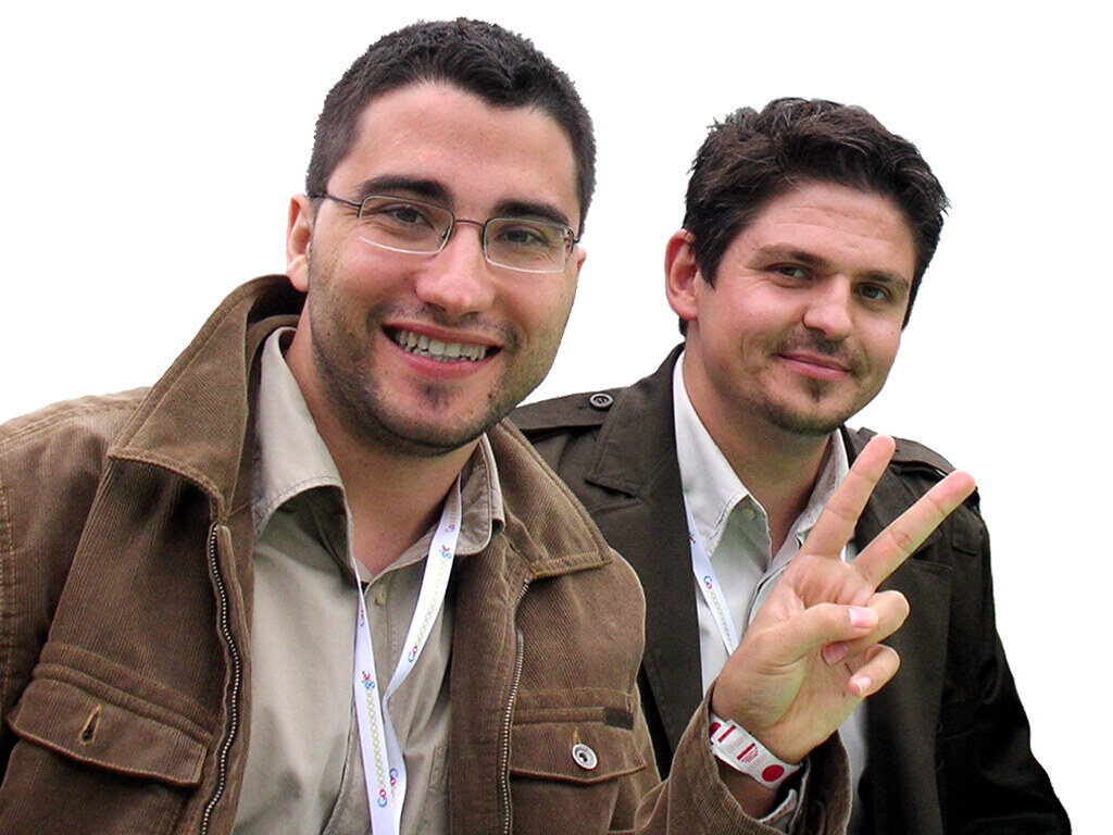 Founders Joaquin Cuenca and Eduardo Manchon in June 2006, a year before Google bought the site.